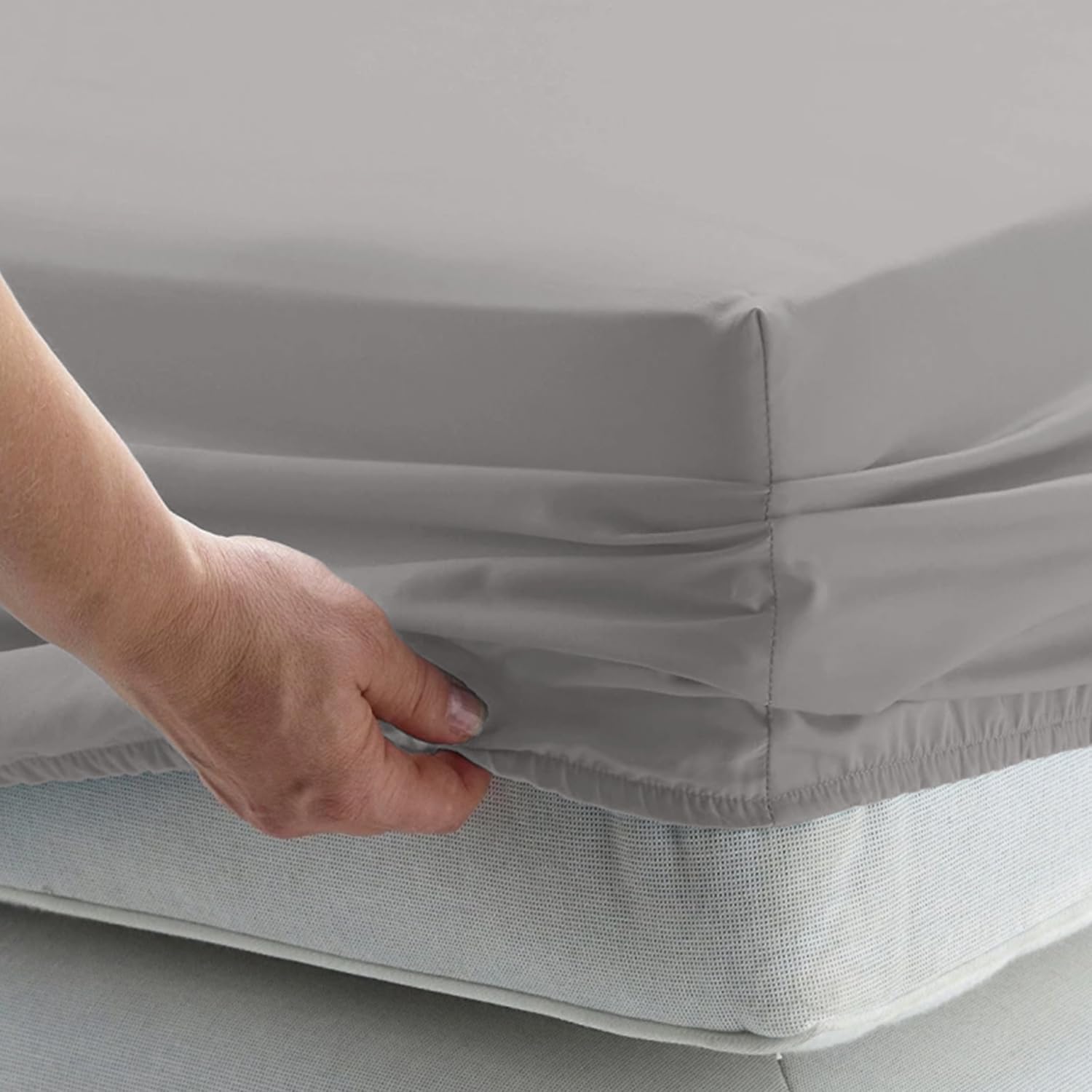 Percale Cotton Deep Fitted Sheet - Extra Deep 32cm Pocket Design