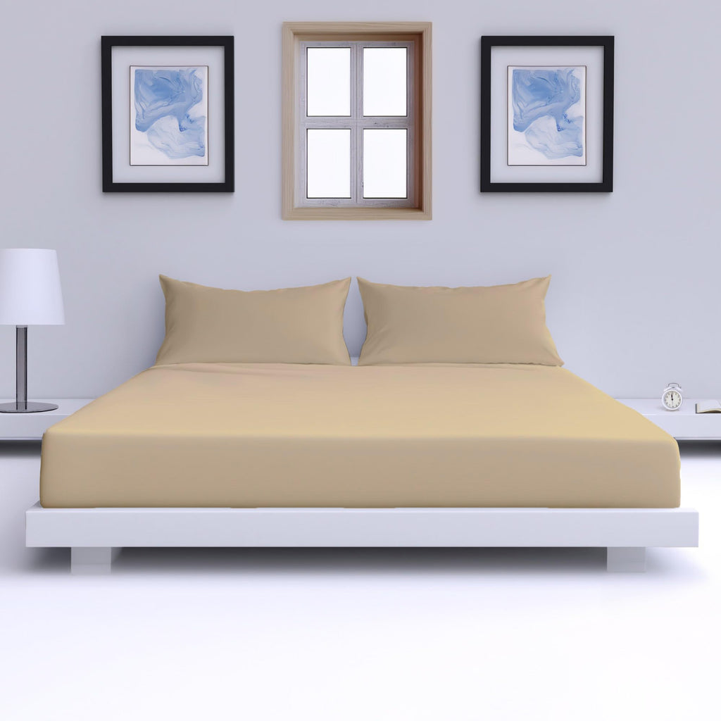 Percale Cotton Deep Fitted Sheet - Extra Deep 32cm Pocket Design