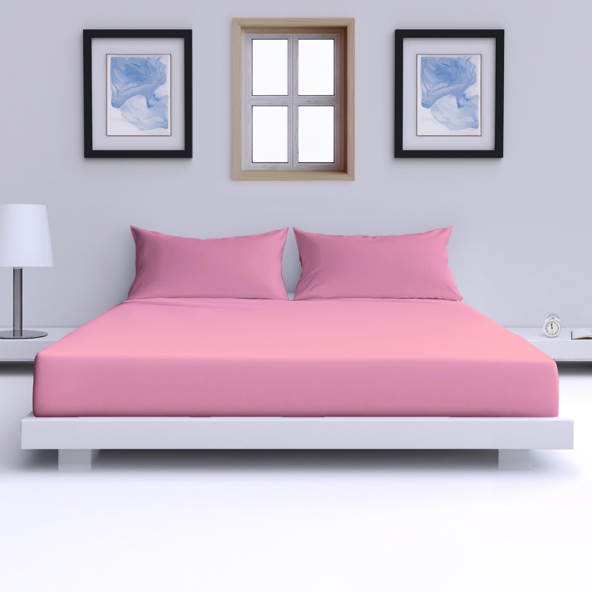 Percale Cotton Deep Fitted Sheet - Extra Deep 32cm Pocket Design