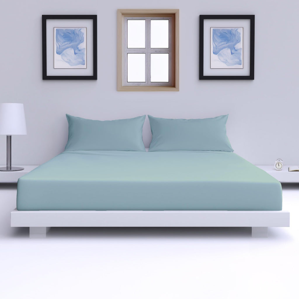 Percale Cotton Deep Fitted Sheet - Extra Deep 32cm Pocket Design