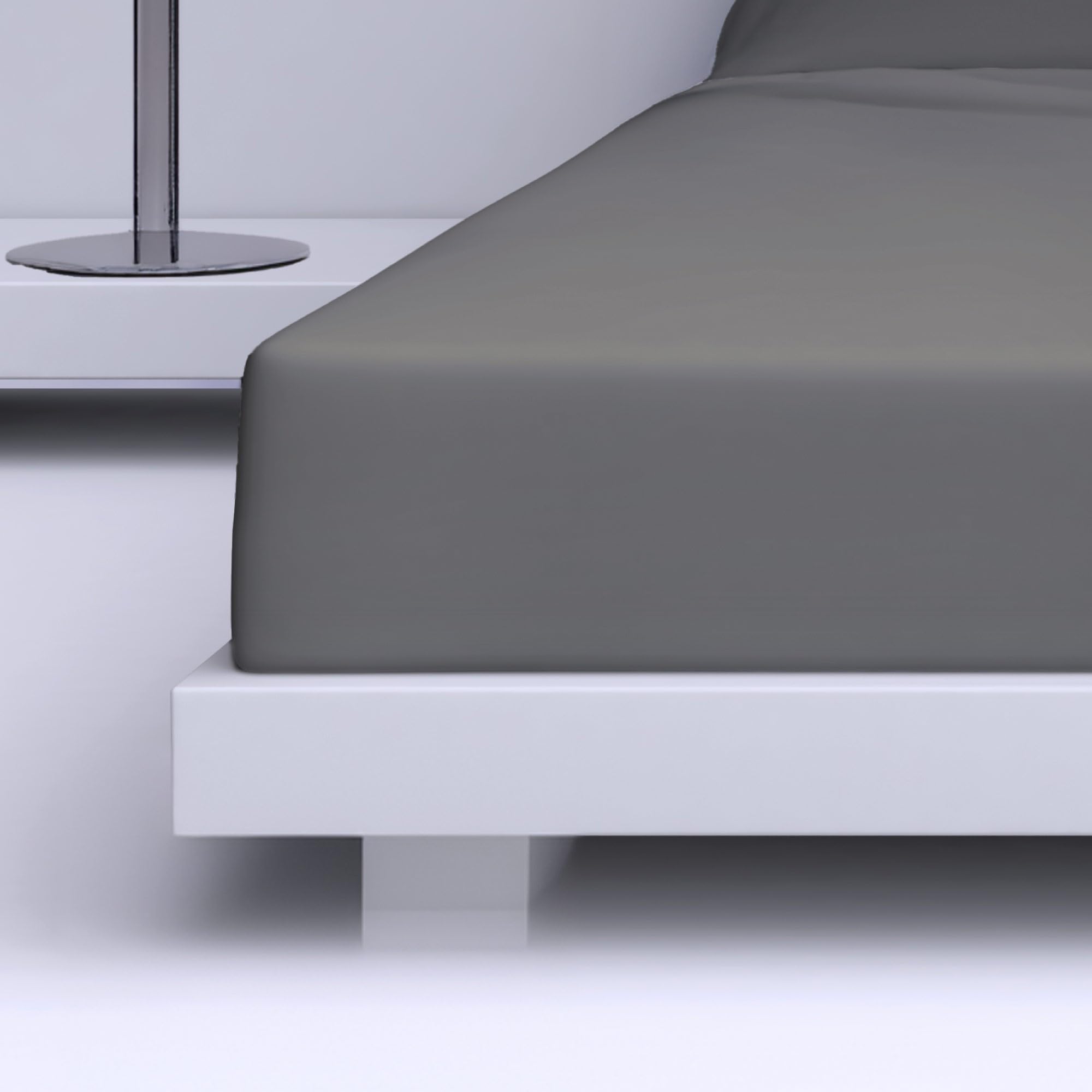 Percale Cotton Deep Fitted Sheet - Extra Deep 32cm Pocket Design